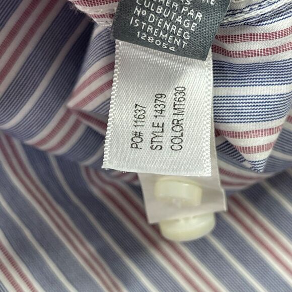 Bonobos Dress Shirt Mens 16 33 Slim Fit Blue Red White Stripe 100% Cotton - Picture 7 of 9